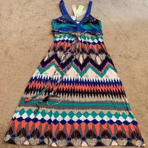 Dept, Dress Sleeveless Eclectic Ikat Print NWT Lrg - Picture 3 of 8
